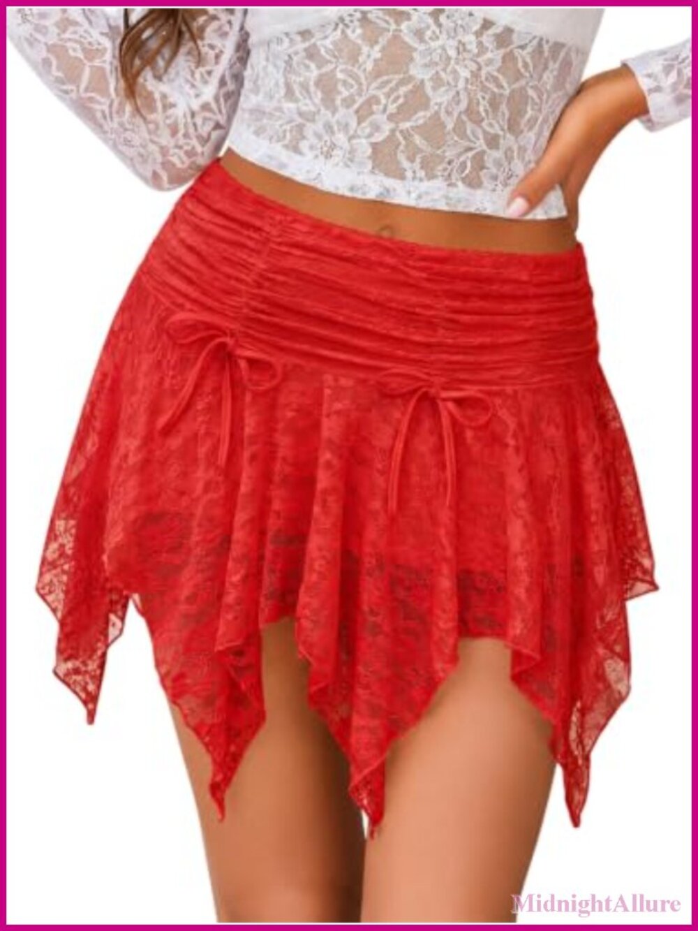 Y2K Lace Mini Skirt Women Pleated Ruffle Flowy Short Skirt